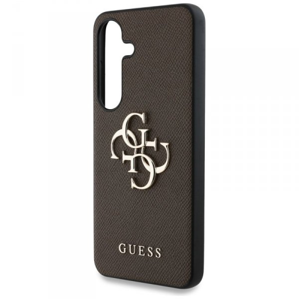 Etui Guess Grained Big 4G Logo Small     Classic Logo do Samsung Galaxy S25 brązowy
