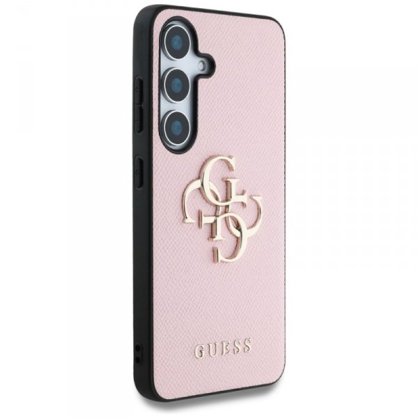 Etui Guess Grained Big 4G Logo Small Classic Logo do Samsung Galaxy S25+ różowy