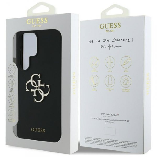 Etui Guess Silicone Big 4G Logo Bottom   Script Samsung Galaxy S25 Ultra czarny