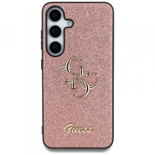 Etui Guess Fixed Glitter Big 4G Metal    Logo do Samsung Galaxy S25 różowy