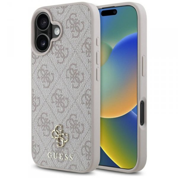 Etui Guess HC PU 4G Small 4G and Classic do iPhone 16 MagSafe różowy