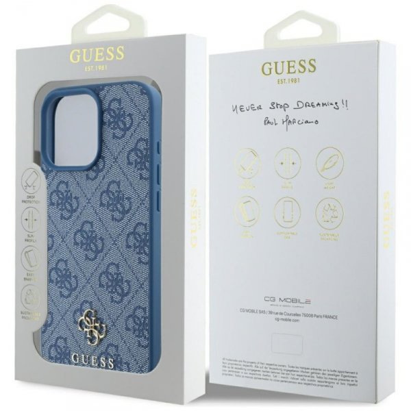 Etui Guess HC PU 4G Small 4G and Classic do iPhone 16 Pro MagSafe niebieski