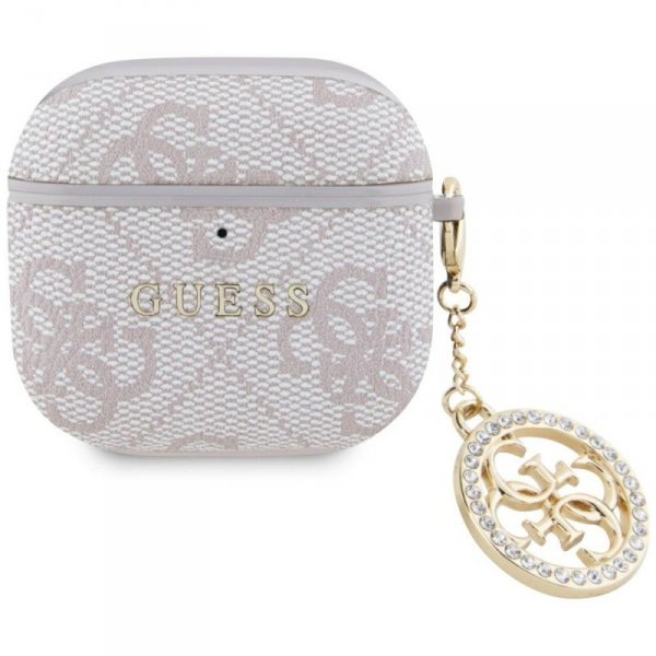 Etui Guess 4G Strass Charm do AirPods 4  różowy