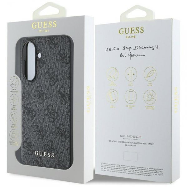 Etui Guess 4G Metal Gold Logo do Samsung Galaxy A36 czarny