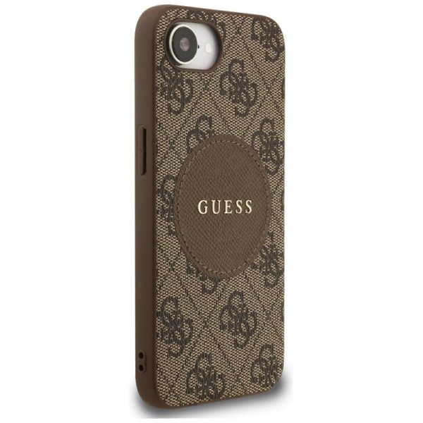 Etui Guess 4G Circle Classic Logo        MagSafe do iPhone 16e brązowy