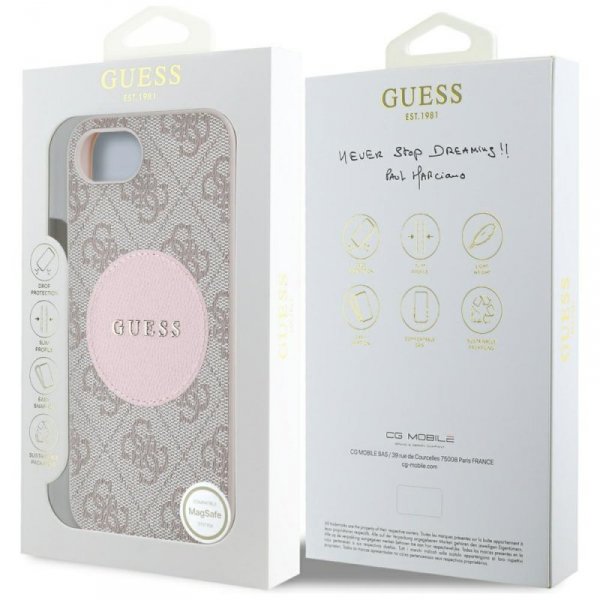 Etui Guess 4G Circle Classic Logo        MagSafe do iPhone 16e różowo