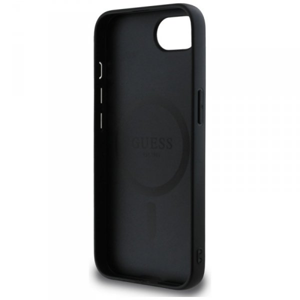 Etui Guess 4G Ring Triangle Logo MagSafe do iPhone 16e czarny