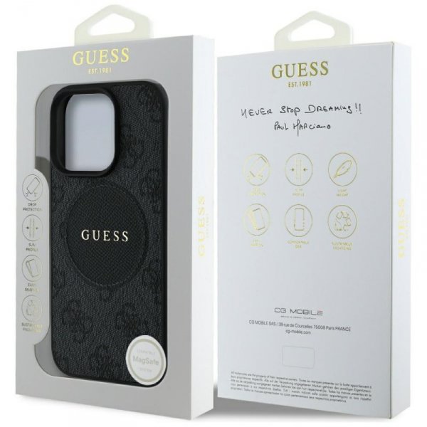 Etui Guess 4G Circle Classic Logo        MagSafe do iPhone 16 Pro Max czarny