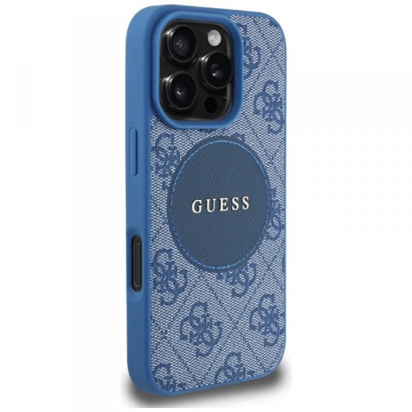 Etui Guess 4G Circle Classic Logo        MagSafe do iPhone 16 Pro niebieski