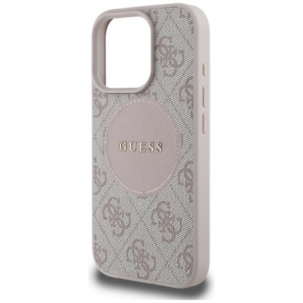 Etui Guess 4G Circle Classic Logo        MagSafe do iPhone 16 Pro różowy