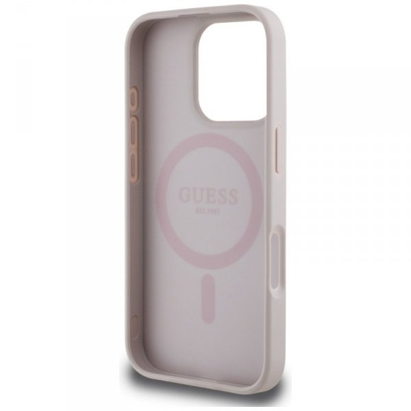 Etui Guess 4G Circle Classic Logo        MagSafe do iPhone 16 Pro różowy