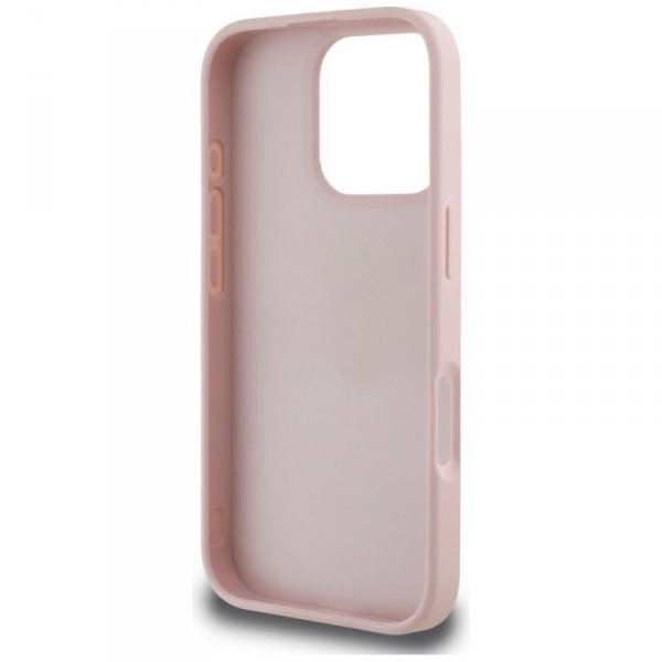 Etui Guess Grained Roses Big 4G logo do  iPhone 16 Pro różowy