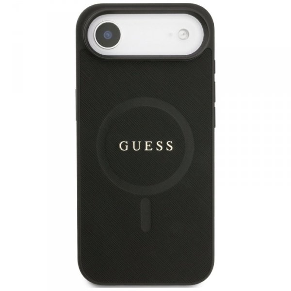 Etui Guess Saffiano Classic Logo MagSafe do iPhone Air czarny