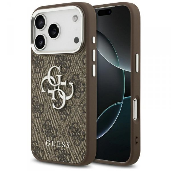Etui Guess 4G Big 4G Classic Logo do     iPhone 17 Pro brązowy srebrny