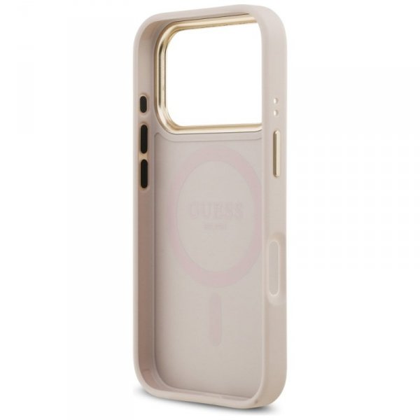 Etui Guess Peony Hot Stamp MagSafe do    iPhone 17 Pro różowy
