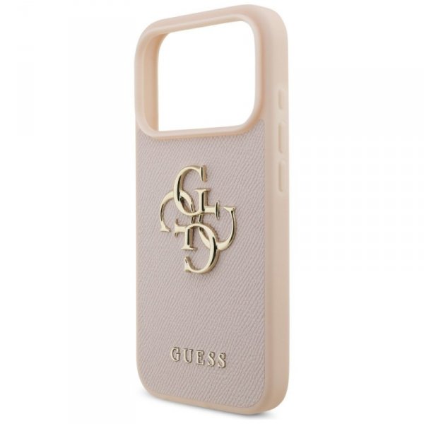 Etui Guess Grained Big 4G & Classic Logo do iPhone 17 Pro różowy