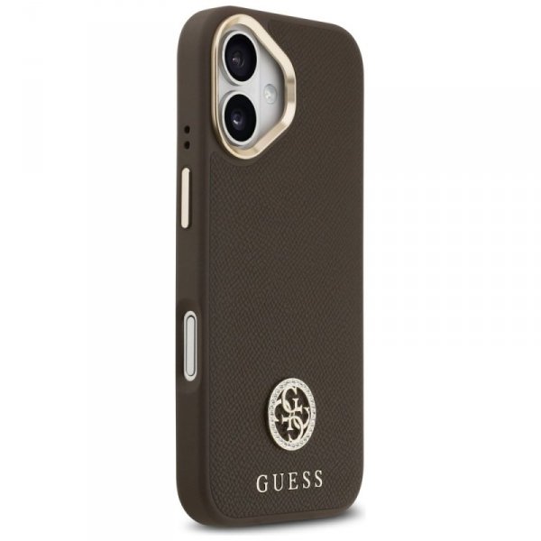 Etui Guess Grained Strass Logo MagSafe   do iPhone 17 brązowy