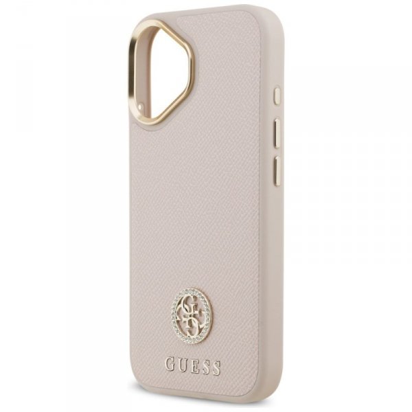 Etui Guess Grained Strass Logo MagSafe   do iPhone 17 różowy