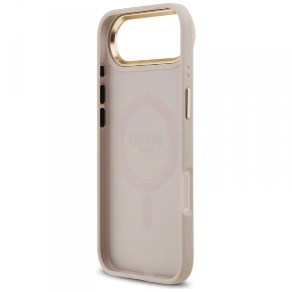 Etui Guess 4G Strass Logo & Big Strap    Metal Buttons MagSafe do iPhone Air różowy