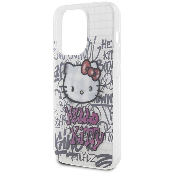 Hello Kitty HKHCP13LHDGPHT iPhone 13 Pro / 13 6.1&quot; biały/white hardcase IML Kitty On Bricks Graffiti