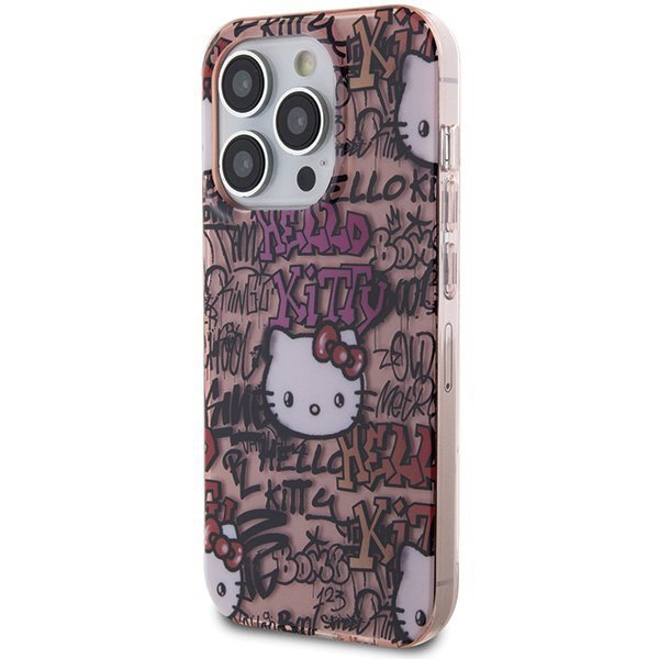 Hello Kitty HKHCP14LHDGPTP iPhone 14 Pro 6.1&quot; różowy/pink hardcase IML Tags Graffiti