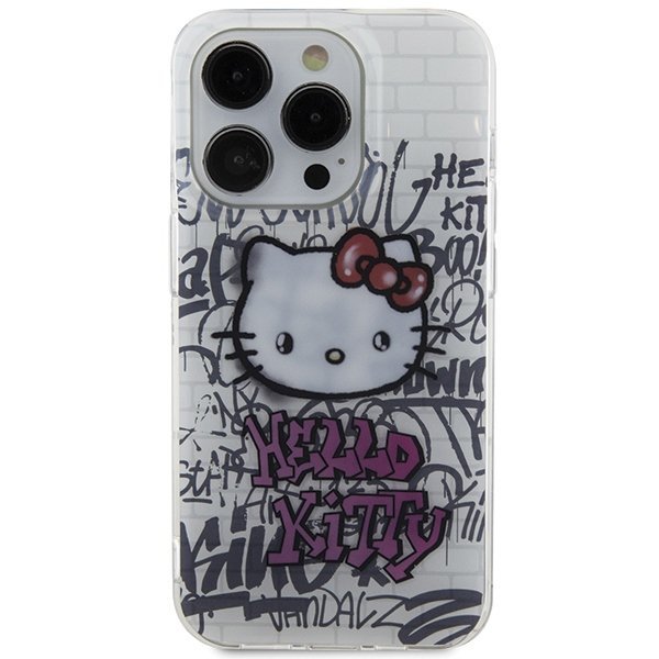 Hello Kitty HKHCP14XHDGPHT iPhone 14 Pro Max 6.7&quot; biały/white hardcase IML Kitty On Bricks Graffiti