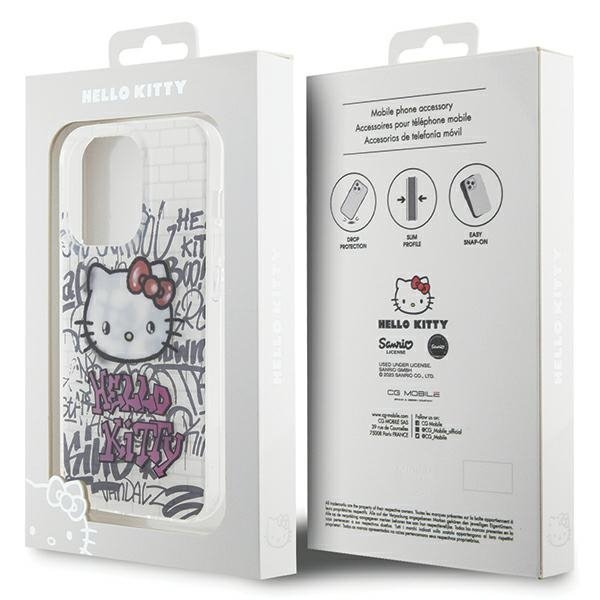 Hello Kitty HKHCP14XHDGPHT iPhone 14 Pro Max 6.7&quot; biały/white hardcase IML Kitty On Bricks Graffiti