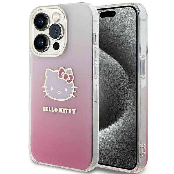 Hello Kitty HKHCP15LHDGKEP iPhone 15 Pro 6.1&quot; różowy/pink hardcase IML Gradient Electrop Kitty Head