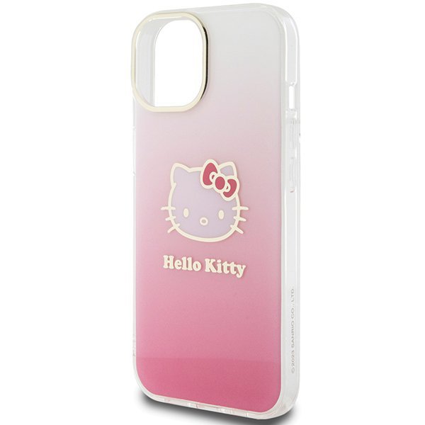 Hello Kitty HKHCP15SHDGKEP iPhone 15 / 14 / 13 6.1&quot; różowy/pink hardcase IML Gradient Electrop Kitty Head