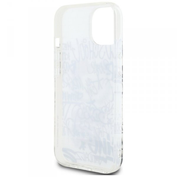 Hello Kitty HKHCP15SHDGPHT iPhone 15 / 14 / 13 6.1&quot; biały/white hardcase IML Kitty On Bricks Graffiti