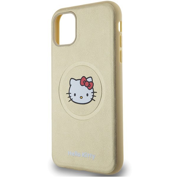Hello Kitty HKHMN61PGHCKD iPhone 11 / Xr 6.1&quot; złoty/gold hardcase Leather Kitty Head MagSafe