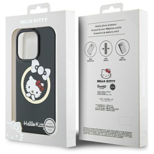 Hello Kitty HKHMP16XHFLBK iPhone 16 ProMax 6,9&quot; czarny/black hardcase IML Fun bow Magsafe