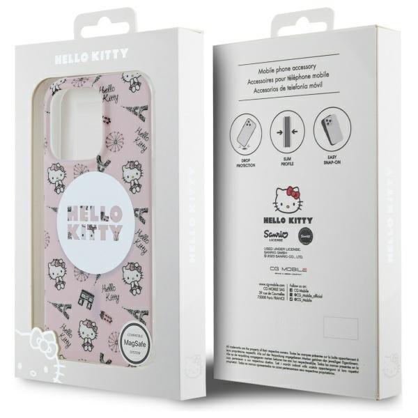 Hello Kitty HKHMP16XHAOPP iPhone 16 ProMax 6,9&quot; różowy/pink hardcase IML All Over Paris Magsafe