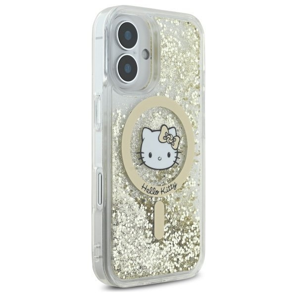 Hello Kitty HKHMP16SLGDIH iPhone 16 6.1&quot; biały złoty/white gold hardcase Liquid Glitter Fever MagSafe