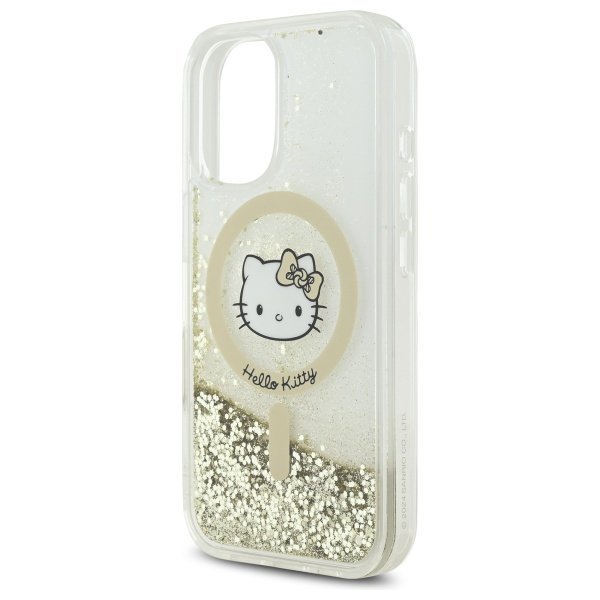 Hello Kitty HKHMP16SLGDIH iPhone 16 6.1&quot; biały złoty/white gold hardcase Liquid Glitter Fever MagSafe