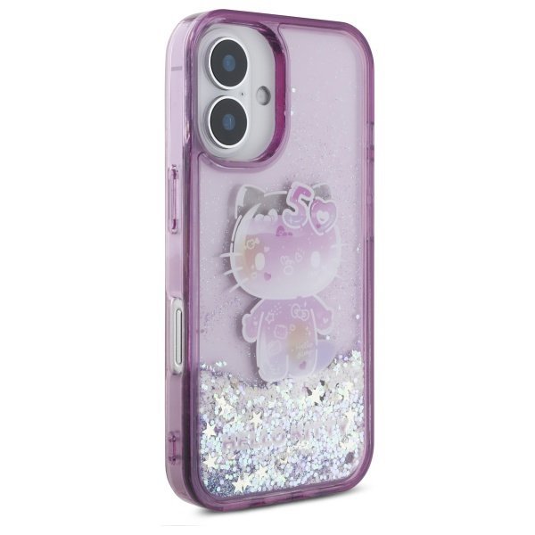 Hello Kitty HKHCP16SL50PPU iPhone 16     6.1&quot; fioletowy/purple hardcase Liquid Glitter 50TH Anniversary Party