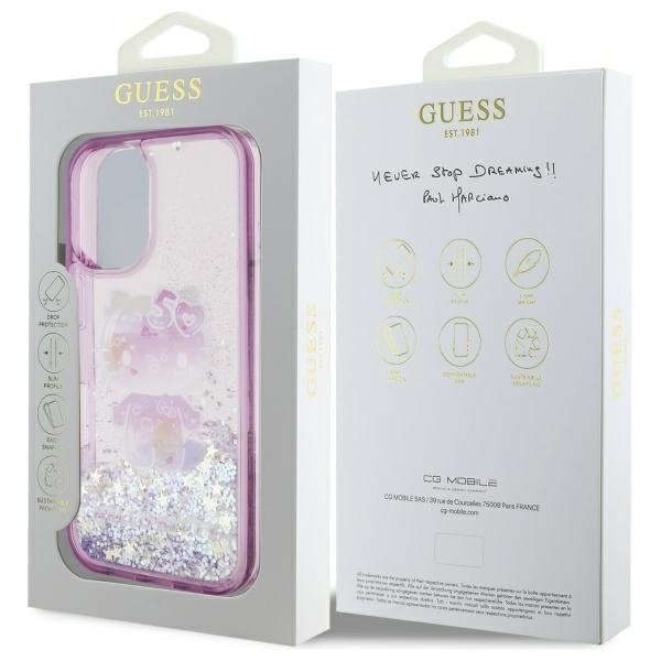Hello Kitty HKHCP16SL50PPU iPhone 16     6.1&quot; fioletowy/purple hardcase Liquid Glitter 50TH Anniversary Party