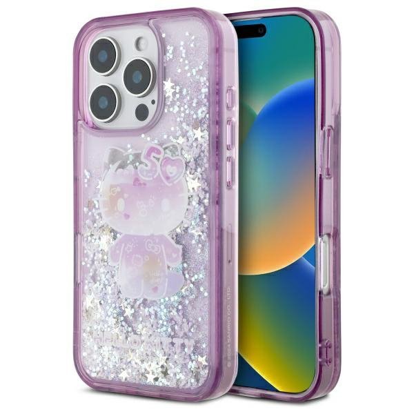 Hello Kitty HKHCP16LL50PPU iPhone 16 Pro 6.3&quot; fioletowy/purple hardcase Liquid Glitter 50TH Anniversary Party