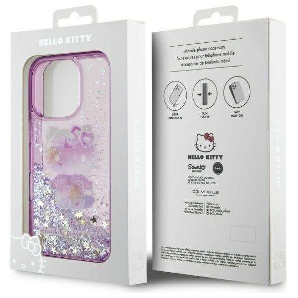 Hello Kitty HKHCP16XL50PPU iPhone 16 Pro Max 6.9&quot; fioletowy/purple hardcase Liquid Glitter 50TH Anniversary Party