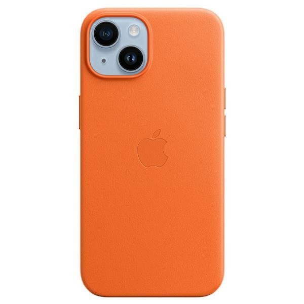 Etui Apple MPPF3ZM/A iPhone 14 Plus / 15 Plus 6.7&quot; pomarańczowy/orange Leather Case MagSafe