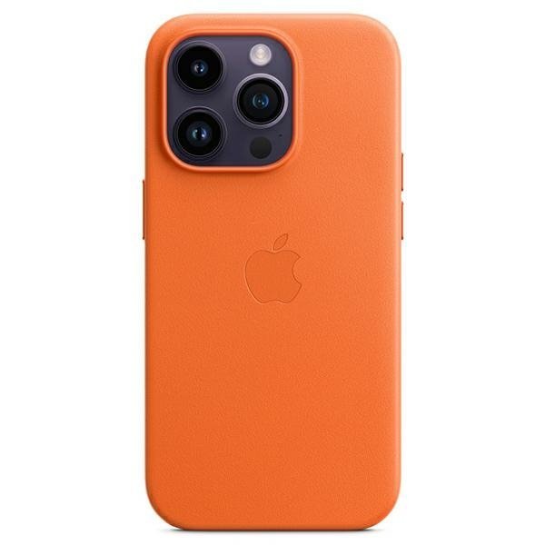 Etui Apple MPPR3ZM/A iPhone 14 Pro Max 6,7&quot; pomarańczowy/orange Leather Case MagSafe