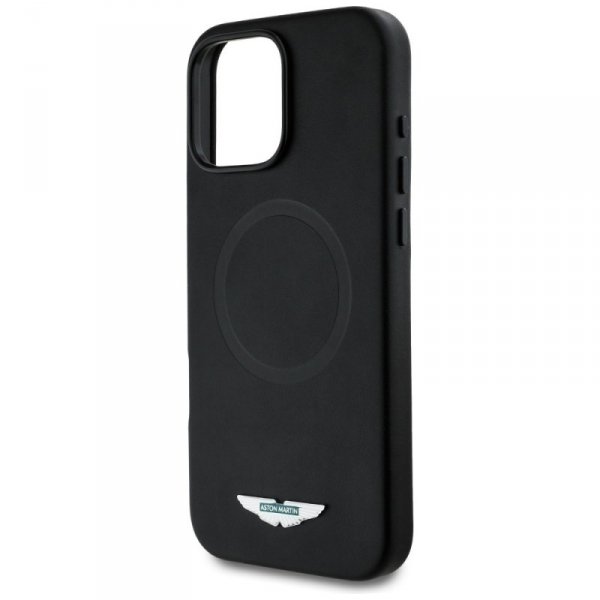 Etui Aston Martin HC FW Logo do iPhone   16 Pro MagSafe czarny
