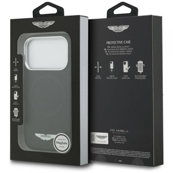 Etui Aston Martin HC FW Logo MagSafe do  iPhone 17 Pro czarny