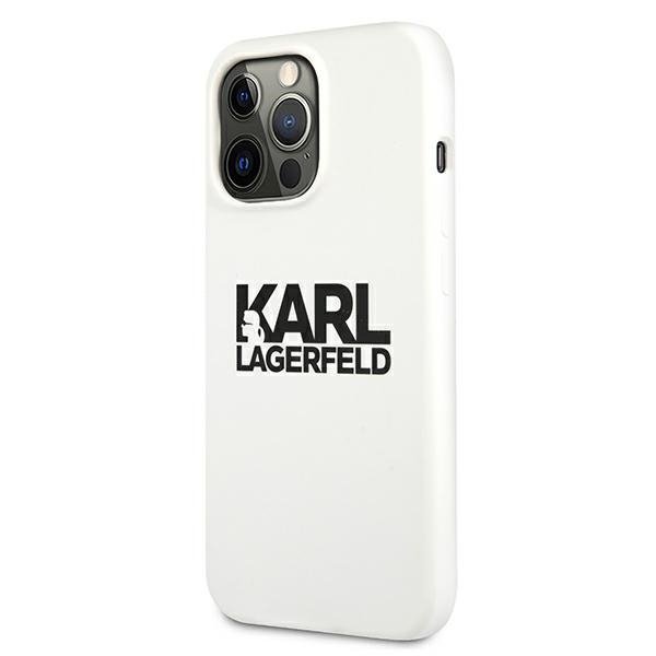 Karl Lagerfeld KLHCP13LSLKLWH iPhone 13 Pro / 13 6,1&quot; Silicone Stack Logo biały/white