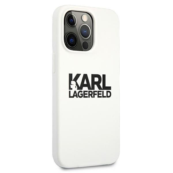 Karl Lagerfeld KLHCP13LSLKLWH iPhone 13 Pro / 13 6,1&quot; Silicone Stack Logo biały/white