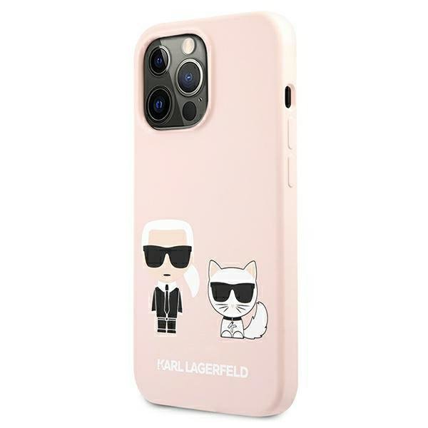 Karl Lagerfeld KLHMP13XSSKCI iPhone 13 Pro Max 6,7&quot; hardcase jasnoróżowy/light pink Silicone Ikonik Karl & Choupette Magsaf