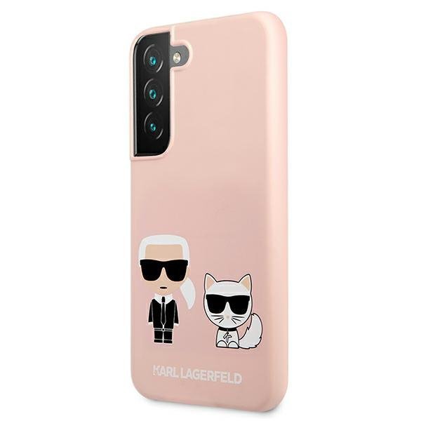 Karl Lagerfeld KLHCS22MSSKCI S22+ S906hardcase jasno różowy/light pink Silicone Ikonik Karl & Choupette
