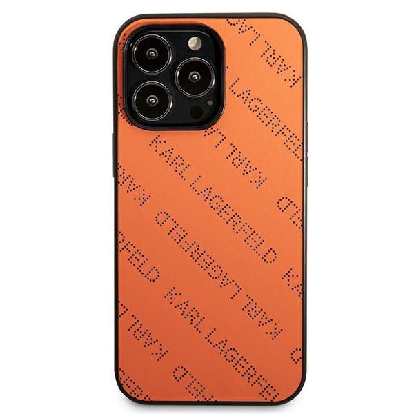 Karl Lagerfeld KLHCP13XPTLO iPhone 13 Pro Max 6,7&quot; hardcase pomarańczowy/orange Perforated Allover