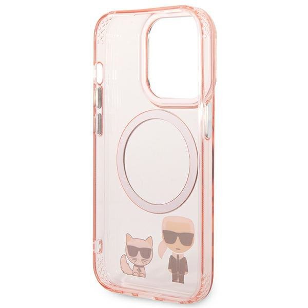 Karl Lagerfeld KLHMP14XHKCP iPhone 14Pro Max 6,7&quot; hardcase różowy/pink Karl & Choupette Aluminium Magsafe
