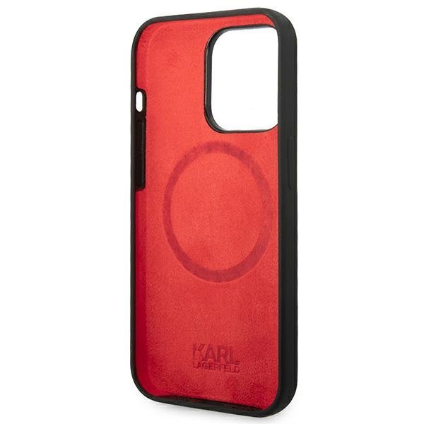 Karl Lagerfeld KLHMP14LSLMP1K iPhone 14 Pro 6,1&quot; hardcase czarny/black Silicone Plaque Magsafe